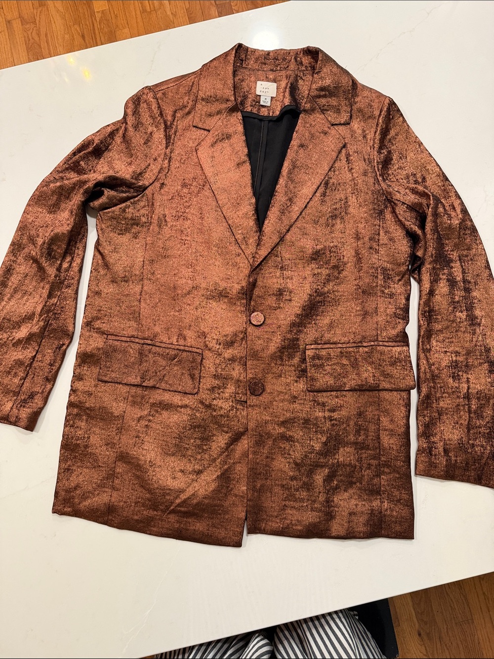 a new day Metallic Copper Sport Coat Blazer